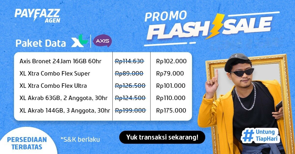 Promo Flash Sale Paket Data XL dan Axis Pilihan